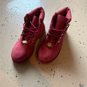 Timberland Kids Red Lace-Up Boots